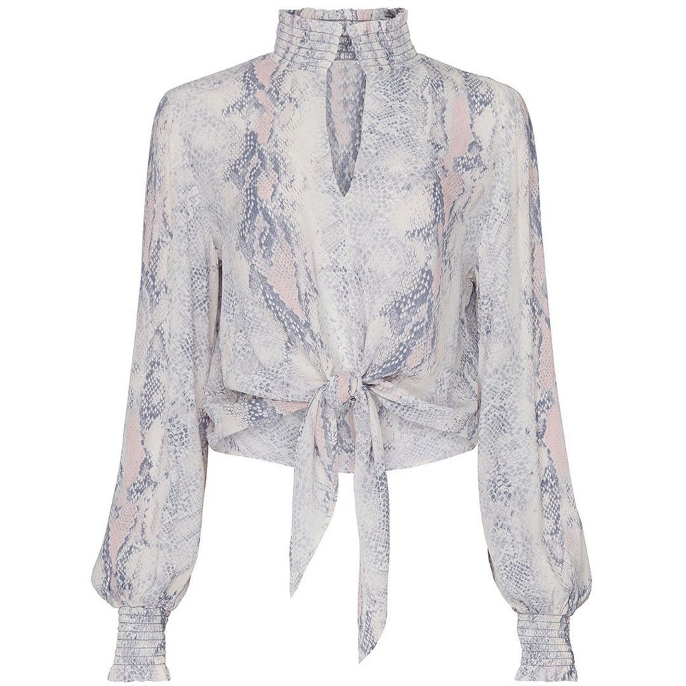 Fifteen Twenty XS Snake Print Front Tie Top